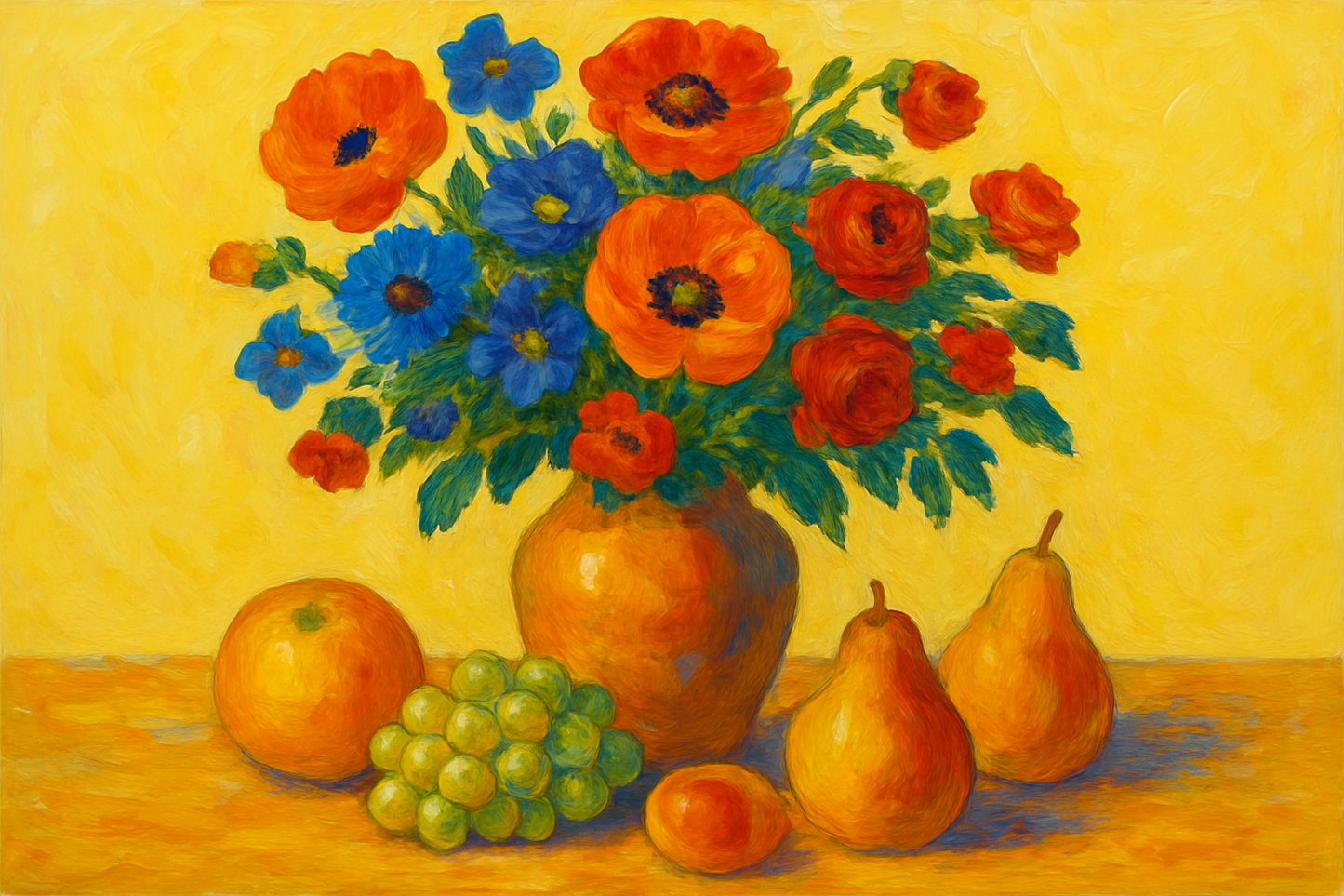 Sunlit Harmony – Floral Still Life Canvas Art