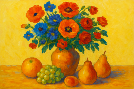 Sunlit Harmony – Floral Still Life Canvas Art