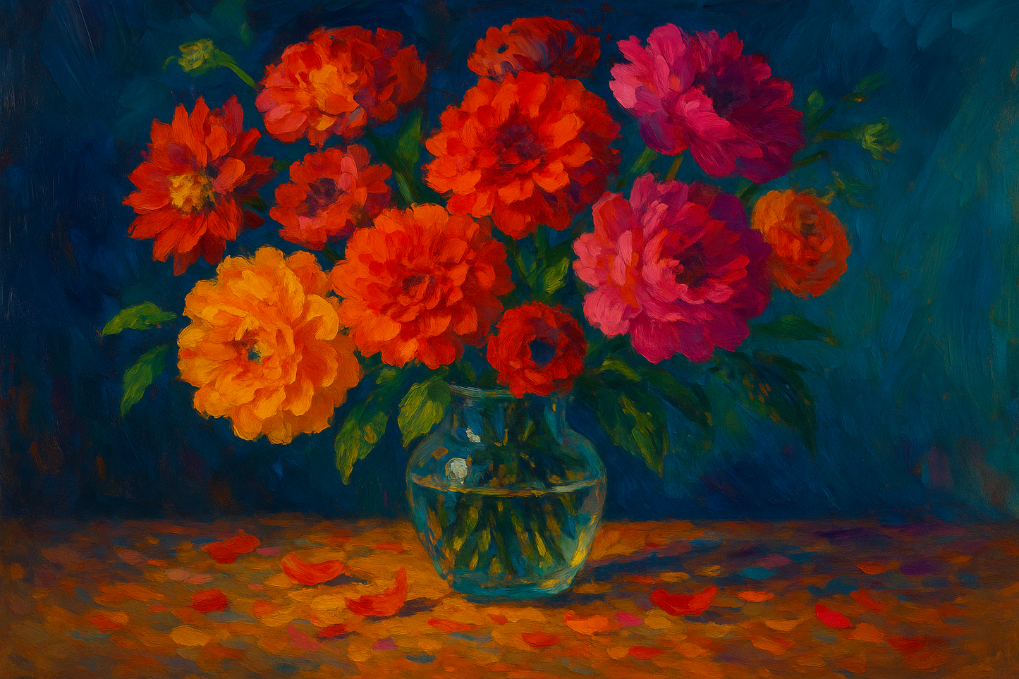 Crimson Bloom – Floral Still Life Canvas Art